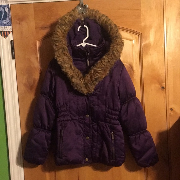 R 1881 x Rothschild Plum Purple Puffer Jacket with Faux Fur Trim EUC M 10/12 - Picture 5 of 7
